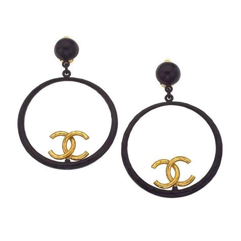 chanel black leather hoop earrings|free press hoop earrings.